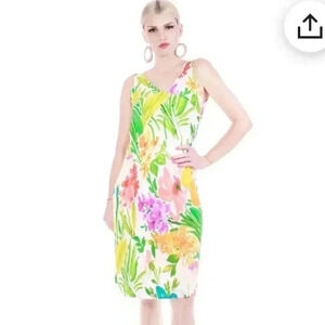 Vintage Jams World Colorful Floral Art Print Mini Dress Made in Hawaii NEW